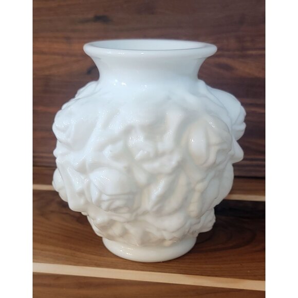 Vintage Milk Glass Rose Vase - Picture 1 of 13